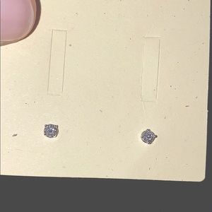 Lab Made Diamond Stud Earrings with 14K White Gold